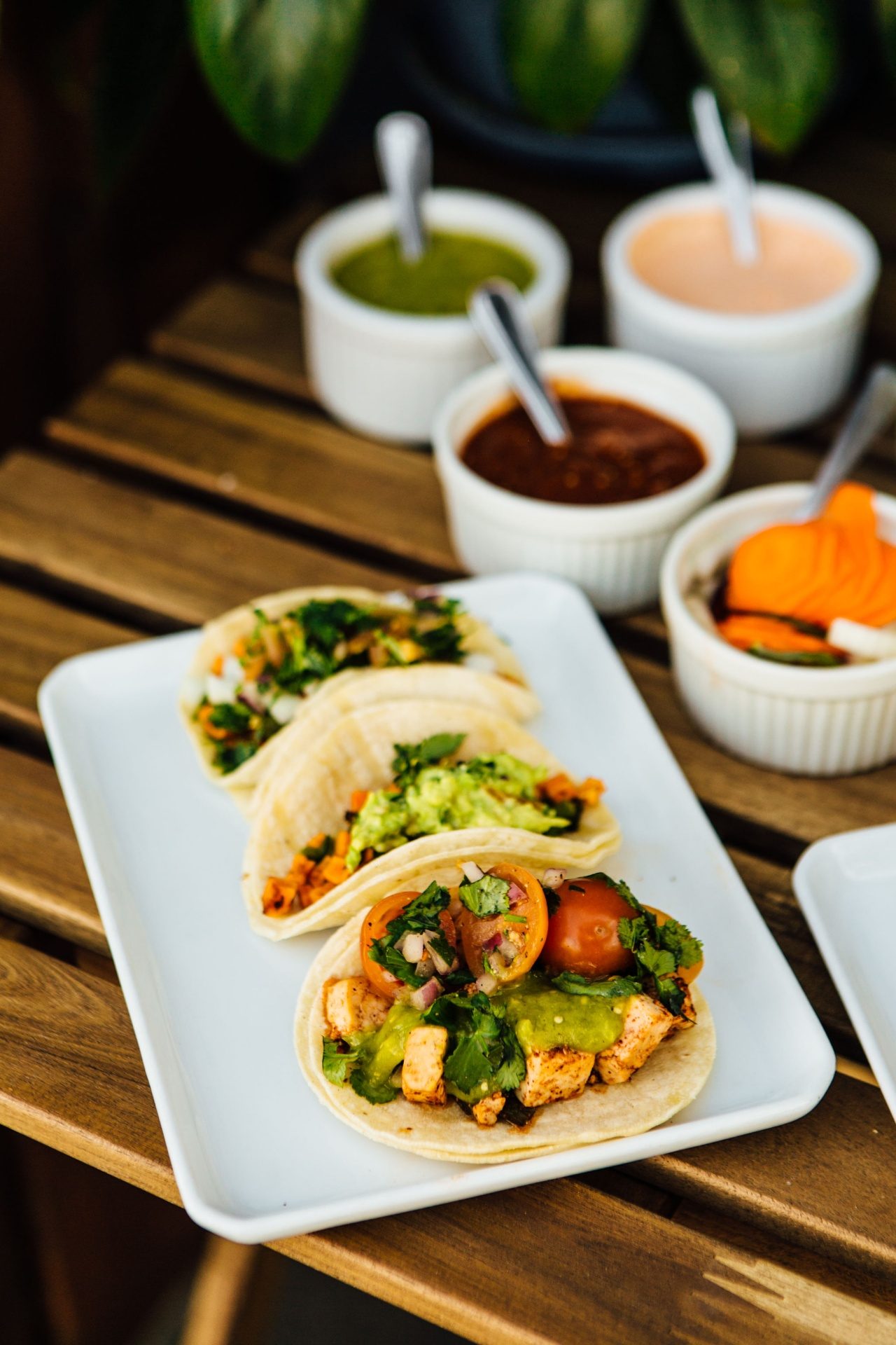 Fresh tacos preparation